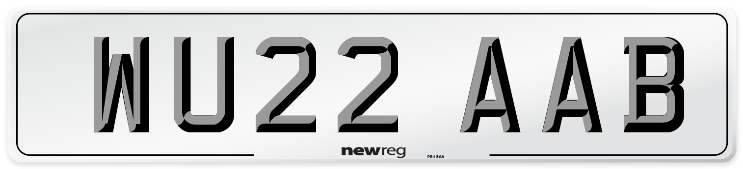 WU22 AAB Number Plate from New Reg